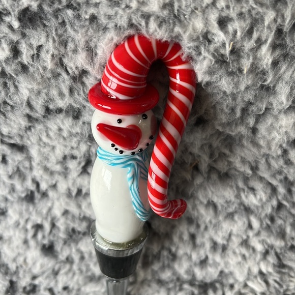 Brand New in Box glass Snowman Wine bottle stopper - Picture 1 of 6